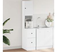 Vidaxl Armoire De Cuisine Blanc 35x50x180 Cm Bois D'ingénierie Blanc