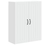 vidaXL Armoire de Cuisine Blanc 80 x 31 x 100 cm Bois d'ingénierie, Cabinet de Cuisine Moderne, Rangement Mural rectangulaire, Organisation Durable, Solution Efficace pour la Maison, poignée Noire