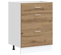 vidaXL Armoire de Cuisine chêne Artisanal Bois d'ingénierie, Meuble d'évier, Meuble de Cuisine avec tiroir, Meuble de Cuisine à tiroir