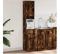 vidaXL Armoire de cuisine chêne fumé 35x50x180 cm bois d'ingénierie, placard de cuisine, unité de cuisinette, armoire de 840762