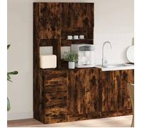 vidaXL Armoire de cuisine chêne fumé 95x50x180 cm bois d'ingénierie, placard de cuisine, unité de cuisinette, armoire de 3276536