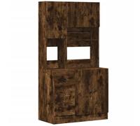 vidaXL Armoire de cuisine chêne fumé 95x50x180 cm bois d'ingénierie, placard de cuisine, unité de cuisinette, armoire de rangement avec tiroir