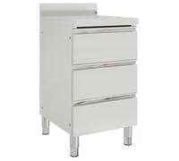 vidaXL Armoire de cuisine commerciale avec 3 tiroirs Acier inoxydable