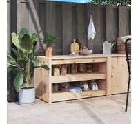 Vidaxl Armoire De Cuisine D'extérieur 106x55x64 Cm Bois De Pin Massif Marron