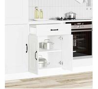 vidaXL Armoire de cuisine Kalmar blanc bois d'ingénierie, meuble bas d'évier, meuble bas de cuisine avec tiroir, meuble bas 853487