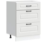 vidaXL Armoire de cuisine Kalmar blanc bois d'ingénierie, meuble d'évier, meuble de cuisine avec tiroir, meuble de cuisine à 854279