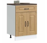 vidaXL Armoire de Cuisine Kalmar chêne Artisanal Bois d'ingénierie, Meuble Bas d'évier, Meuble Bas de Cuisine avec tiroir, Meuble Bas de Cuisine avec Porte