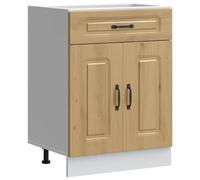 vidaXL Armoire de Cuisine Kalmar chêne Artisanal Bois d'ingénierie, Meuble Bas d'évier, Meuble Bas de Cuisine avec tiroir, Meuble Bas de Cuisine avec Porte