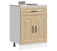 vidaXL Armoire basse de cuisine Kalmar – Chêne Sonoma, matériau dérivé du bois, avec tiroir