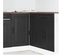 vidaXL Armoire de cuisine Kalmar noir bois d'ingénierie, meuble d'évier, meuble de cuisine avec tiroir, meuble de cuisine 854319