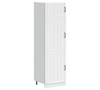 vidaXL Armoire de Cuisine Lucca Blanc Bois d'ingénierie, Armoire de Cuisine Haute, Armoire de Cuisine indépendante, Placard de Cuisine indépendant