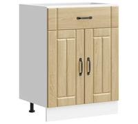 vidaXL Armoire de cuisine Lucca chêne sonoma bois ingénierie, meuble d'évier, meuble de cuisine avec tiroir, meuble de 853730