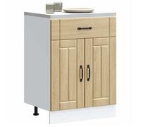 vidaXL Armoire de cuisine Lucca chêne sonoma bois ingénierie, meuble d'évier, meuble de cuisine avec tiroir, meuble de 853730