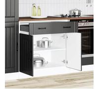Vidaxl Armoire De Cuisine Lucca Noir Bois D'ingénierie Marron