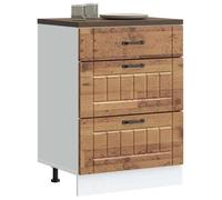 vidaXL Armoire de cuisine Lucca vieux bois bois ingénierie, meuble d'évier, meuble de cuisine avec tiroir, meuble de cuisine 854277