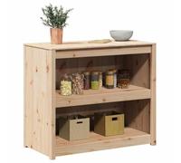 Armoire de cuisine en pin massif - vidaXL - 106x55x92 cm - Chêne brun - 2 étagères - Indoor - Assemblage requis