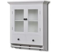 vidaXL Armoire de cuisine murale avec porte en verre Blanc Bois Blanc G