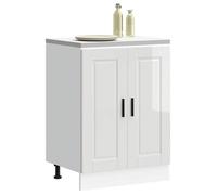 vidaXL Armoire de cuisine Porto blanc brillant bois ingénierie 853919