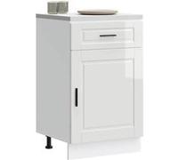 vidaXL Armoire de cuisine Porto blanc brillant bois ingénierie 853959 Blanc