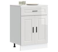 Vidaxl Armoire De Cuisine Porto Blanc Brillant Bois Ingénierie Blanc