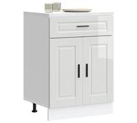Vidaxl Armoire De Cuisine Porto Blanc Brillant Bois Ingénierie Blanc