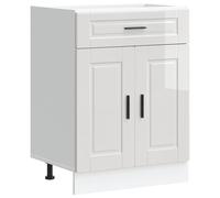Vidaxl Armoire De Cuisine Porto Blanc Brillant Bois Ingénierie Blanc
