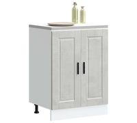 Vidaxl Armoire De Cuisine Porto Gris Béton Bois D'ingénierie Marron