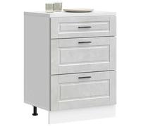 vidaXL Armoire de cuisine Porto gris béton bois d'ingénierie, meuble d'évier, meuble de cuisine avec tiroir, meuble de 854263