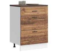 vidaXL Armoire de cuisine Porto vieux bois bois d'ingénierie, meuble d'évier, meuble de cuisine avec tiroir, meuble de 854267