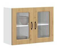 vidaXL Armoire de cuisine suspendue avec porte vitrée Kalmar Chêne Artisan Matériau dérivé du bois