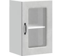 vidaXL Armoire de cuisine suspendue avec porte vitrée Kalmar gris béton Matériau dérivé du bois