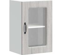 vidaXL Armoire de cuisine suspendue avec porte vitrée Kalmar Gris Sonoma Matériau dérivé du bois
