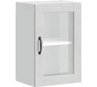 vidaXL Armoire de cuisine suspendue avec porte vitrée Porto gris béton