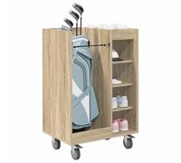 vidaXL Armoire de Golf avec Roue Uni Chêne Sonoma 65 x 45 x 98 cm, Rangement spacieux, Armoire Tendance, Organisateur de Golf rectangulaire, Meuble en Bois Pratique, autoportant