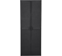 vidaXL Armoire de jardin noir 65x45x172 cm PP rotin