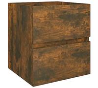 vidaXL Armoire de Lavabo Armoire de Salle de Bain Toilette Meuble de Rangement Intérieur Chêne Fumé 41x38,5x45 cm Bois d'Ingénierie