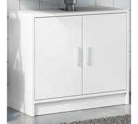 vidaXL Armoire de lavabo Blanc 63x29x55 cm Bois d'ingénierie, Armoire de Salle de Bain, Armoire de Rangement Salle de Bain, Meuble lavabo de Salle de Bain