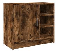 vidaXL Armoire de lavabo chêne fumé 63x29x55 cm Bois d'ingénierie, Armoire de Salle de Bain, Armoire de Rangement Salle de Bain, Meuble lavabo de Salle de Bain