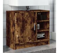 Vidaxl Armoire De Lavabo Chêne Fumé 63x29x55 Cm Bois D'ingénierie Marron