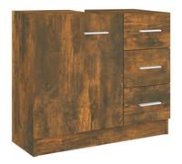 vidaXL Armoire de lavabo Chêne fumé 63x30x54 cm Bois d'ingénierie