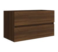 Vidaxl Armoire De Lavabo Chêne Marron 80x38,5x45 Cm Bois D'ingénierie Multicolore