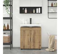 Vidaxl Armoire De Lavabo De Salle De Bain Avec Porte Chêne Artisanal