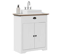 vidaXL Armoire de lavabo BODO - blanc/marron - 70x35x80 cm