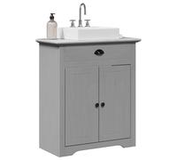 Vidaxl Armoire De Lavabo De Salle De Bain Bodo Gris 70x35x80 Cm Gris