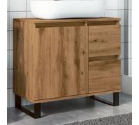 Vidaxl Armoire De Lavabo De Salle De Bain Chêne Artisanal 65x33x60 Cm