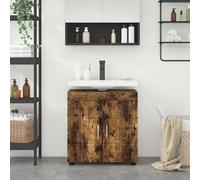 Vidaxl Armoire De Lavabo De Salle De Bain Chêne Fumé 60 X 34 X 63 Cm