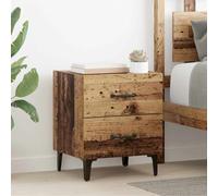 Vidaxl Armoire De Lit Avec Tiroir 2 Pcs Bois Ancien 40 X 35 X 47.5 Cm