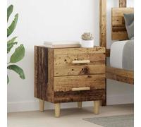 Vidaxl Armoire De Lit Avec Tiroir 2 Pcs Bois Ancien 40 X 35 X 47.5 Cm