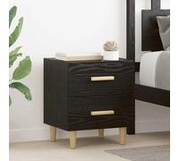 vidaXL Armoire de lit avec tiroir 2 pcs Chêne noir 40 x 35 x 47.5 cm