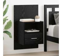 vidaXL Armoire de lit avec tiroir 2 pcs Chêne noir 48,5 x 32,5 x 80 cm